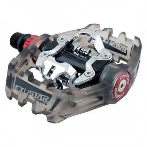 Exustar-PM825-MTB-Pedals-Clipless-Pedals-with-Cleats-Aluminum-Chromoly-Steel-PEDL1144-Bicycle-Pedals