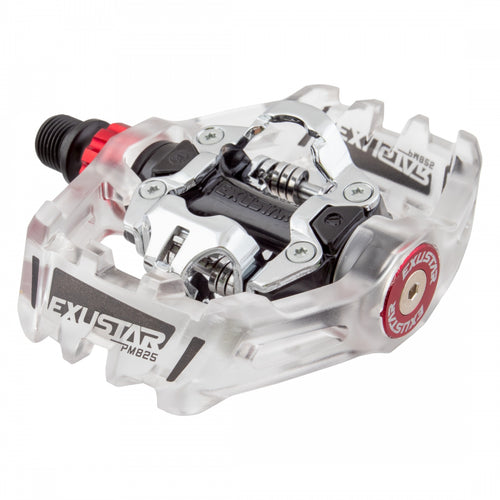 Exustar-PM825-MTB-Pedals-Clipless-Pedals-with-Cleats-Aluminum-Chromoly-Steel-PEDL1146-Bicycle-Pedals