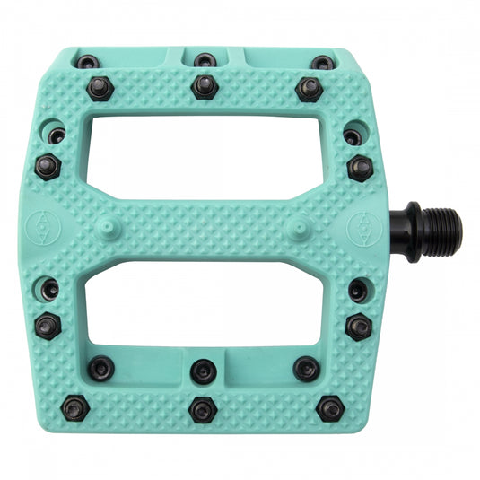 Alienation Foot Fetish Pedal 9/16" Composite Platform Removable Pins Turquoise