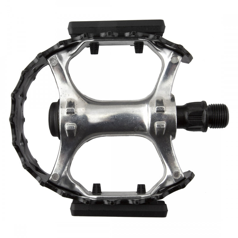 Load image into Gallery viewer, Black Ops 747 Bear Trap Caged Pedals 9/16&quot; Chromoly Spindle Aluminum Body Black
