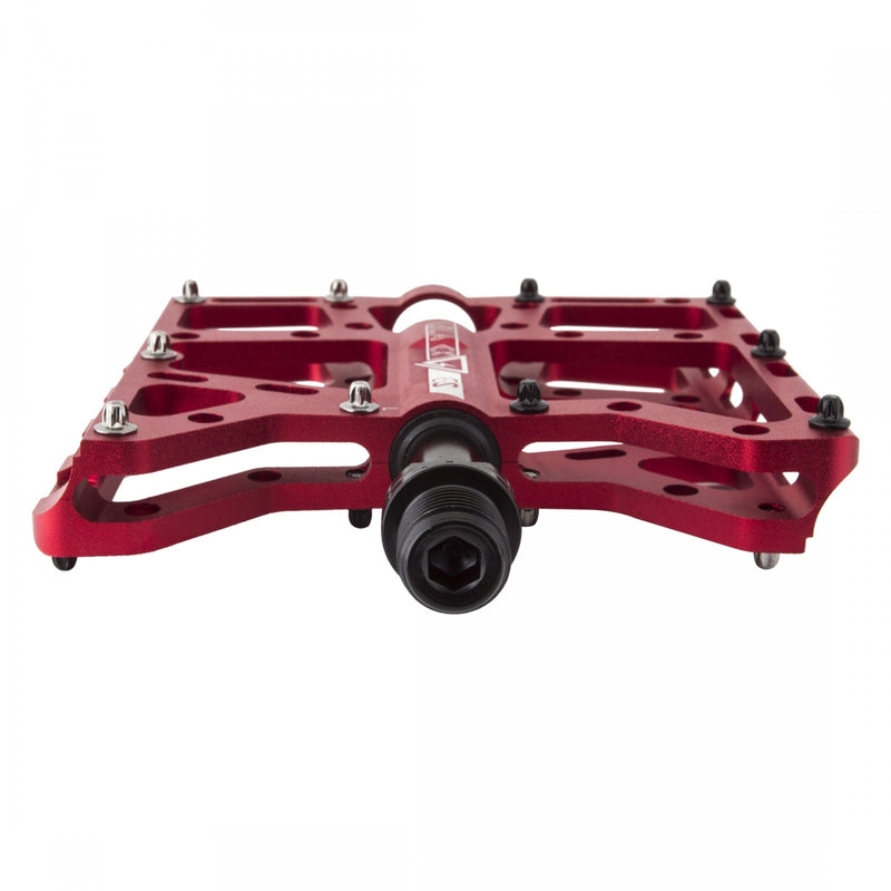 Load image into Gallery viewer, Black Ops TorqLite UL Platform Pedals 9/16&quot; Aluminum Body Replaceable Pins Red
