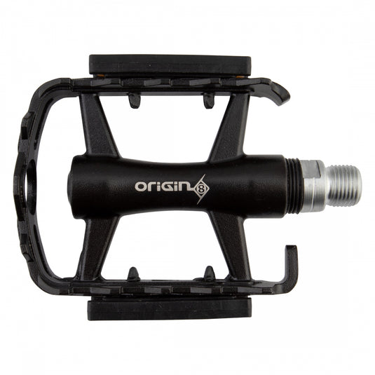 Origin8 Classique Pro Cage Platform Pedals 9/16" Alloy Body w/ Reflector Black