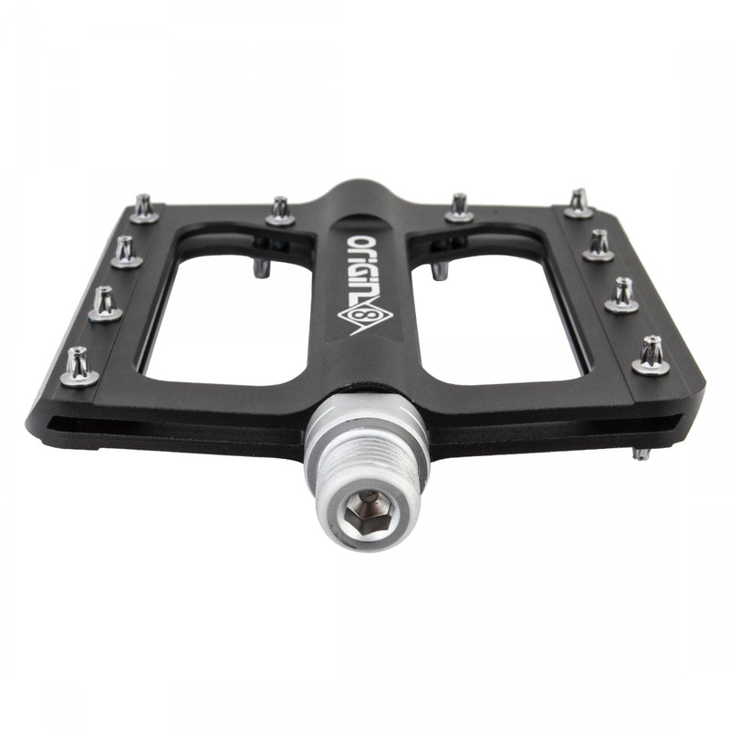 Load image into Gallery viewer, Origin8 RAZR Platform Pedals 9/16&quot; Chromoly Axle Alloy Body Removable Pins Black
