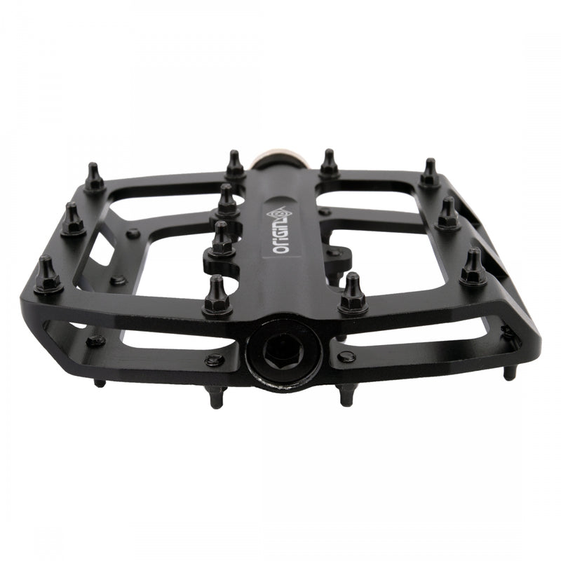 Load image into Gallery viewer, Origin8 Rascal Platform Pedals 9/16&quot; Concave Aluminum Body Removable Pins Black
