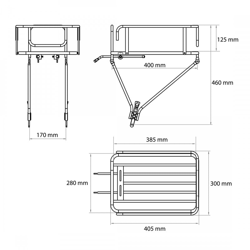 Load image into Gallery viewer, Pure Cycles Urban Rear Rack Rear Eyelet Silver
