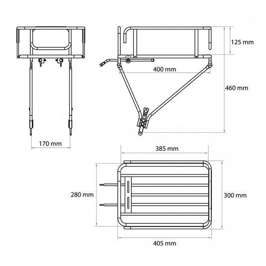 Pure Cycles Urban Rear Rack Rear Eyelet Silver