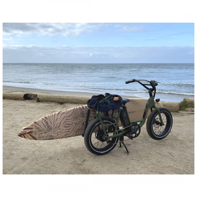 Load image into Gallery viewer, Moved By Bikes Moped &amp; E-Bike Rack Surfboard Carrier Bolt-on Boards up to 12ft Black
