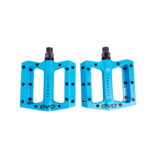 EVO Tenacity Platform Pedals, Body: Nylon, Spindle: Cr-Mo, 9/16'', Turquoise, Pair