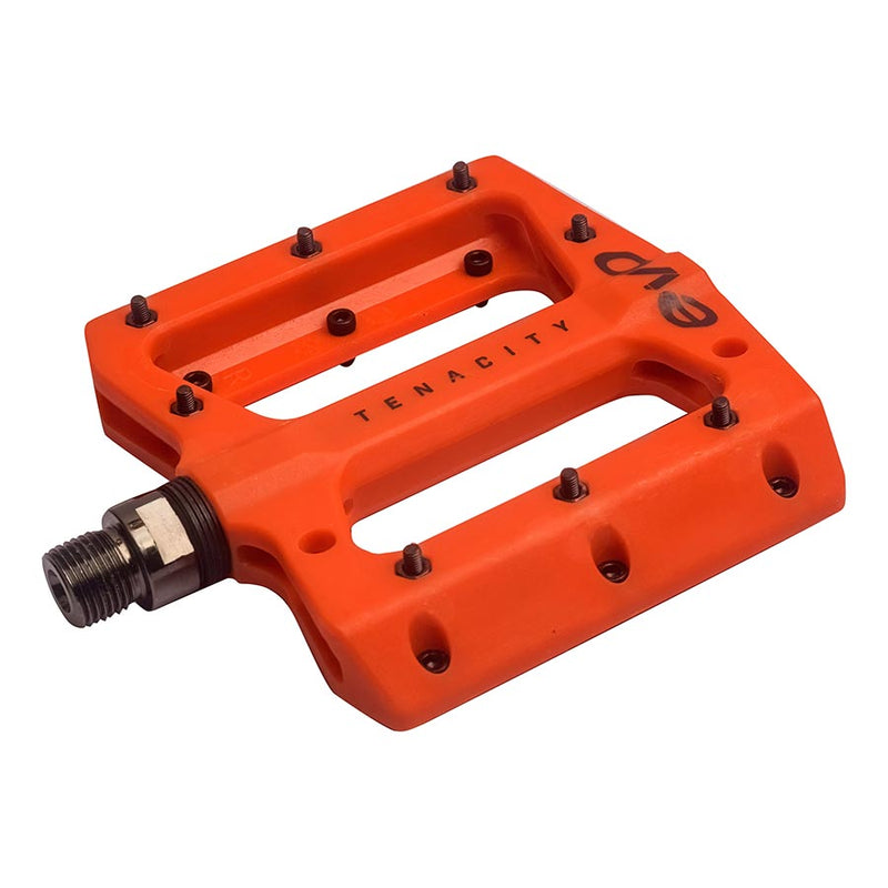 Load image into Gallery viewer, EVO Tenacity Platform Pedals, Body: Nylon, Spindle: Cr-Mo, 9/16&#39;&#39;, Orange, Pair
