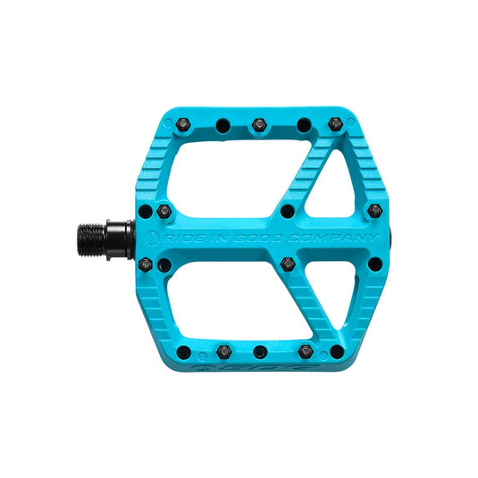 SDG Comp Platform Pedals 9/16" Axle Composite Body 18 Removable Pins Turquoise