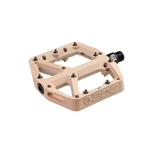 SDG Comp Platform Pedals 9/16" Chromoly Axle Composite Body Removable Pins Tan