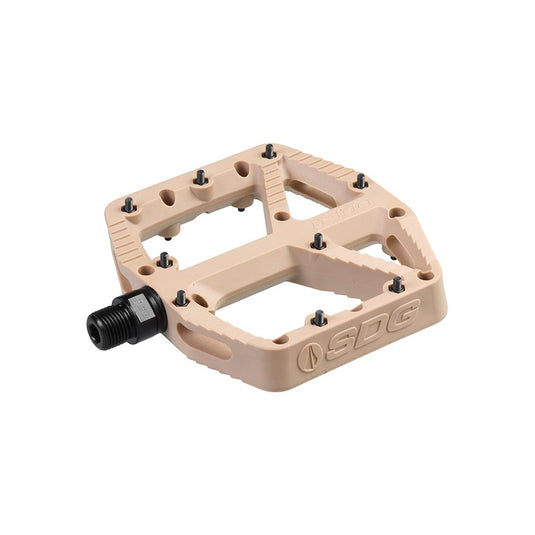 SDG Comp Platform Pedals 9/16" Chromoly Axle Composite Body Removable Pins Tan