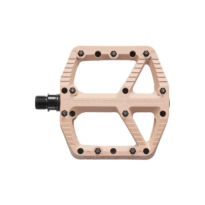 Load image into Gallery viewer, SDG Comp Platform Pedals 9/16&quot; Chromoly Axle Composite Body Removable Pins Tan
