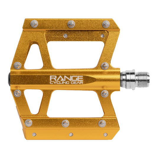 RCG Trailhead Platform Pedals, Body: Alloy, Spindle: Cr-Mo, 9/16'', Gold, Set