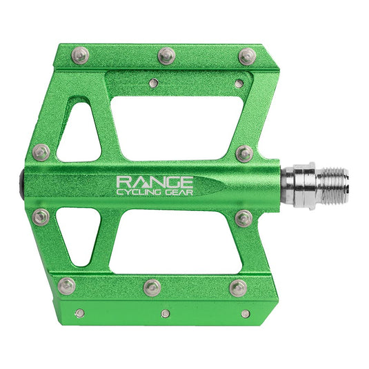 RCG Trailhead Platform Pedals, Body: Alloy, Spindle: Cr-Mo, 9/16'', Green, Set