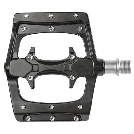 Exustar E-PM820-2 Dual Sided Pedals, Body: Aluminum, Spindle: Cr-Mo, 9/16'', Black, Pair