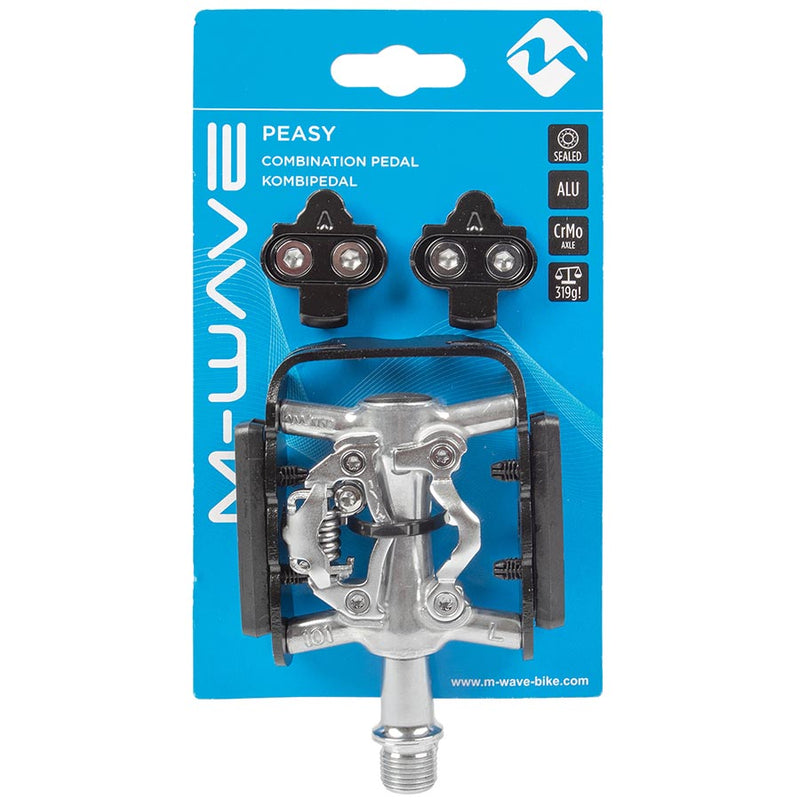 Load image into Gallery viewer, M-Wave Peasy Dual Sided Pedals, Body: Aluminum, Spindle: Cr-Mo, 9/16&#39;&#39;, Black
