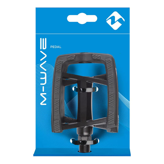 M-Wave Steady Flat 2 AL Platform Pedals, Body: Alloy, Spindle: Cr-Mo, 9/16'', Black, Pair