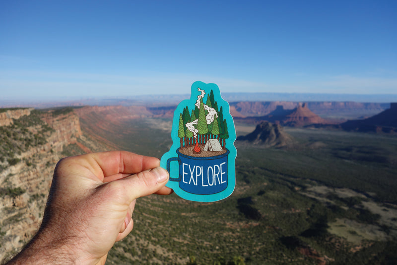 Load image into Gallery viewer, Explore the Outdoors with Sticker Art Stickers Camp Cup - Perfect for Your Adventure Lifestyle!
