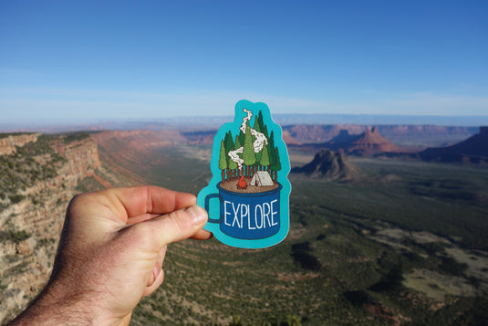 Explore the Outdoors with Sticker Art Stickers Camp Cup - Perfect for Your Adventure Lifestyle!