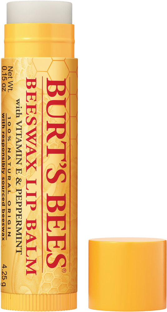 Burt's Bees Beeswax Lip Balm - Nourishing Lip Care for Soft Lips, 0.15 Oz