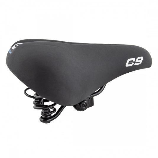 Cloud-9 Unisex Bicycle Comfort Seat Spring - Black Vinyl Steel Rails