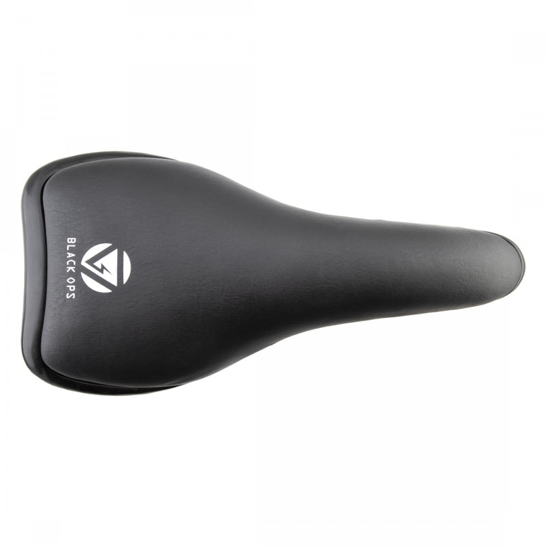 Load image into Gallery viewer, Black Ops Drop Nose BMX Saddle - Black Synthetic Material Unisex
