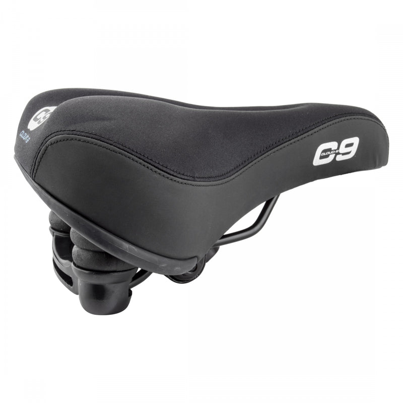 Load image into Gallery viewer, Cloud-9 Mens Bicycle Comfort Saddle - Black Lycra Cover Steel Rails
