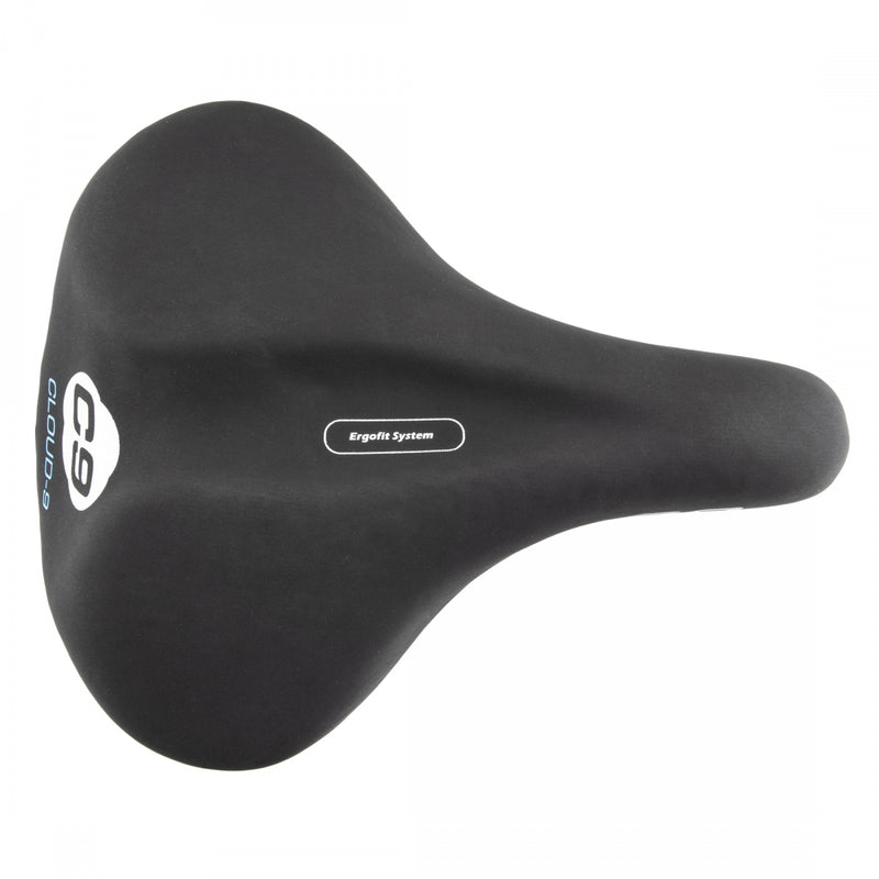 Load image into Gallery viewer, Cloud-9 Ladies Bicycle Comfort Saddle - Black Vinyl Cover Steel Rails
