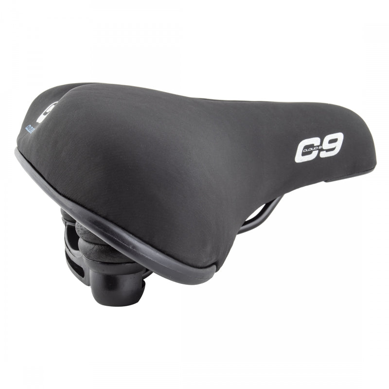 Load image into Gallery viewer, Cloud-9 Ladies Bicycle Comfort Saddle - Black Vinyl Cover Steel Rails
