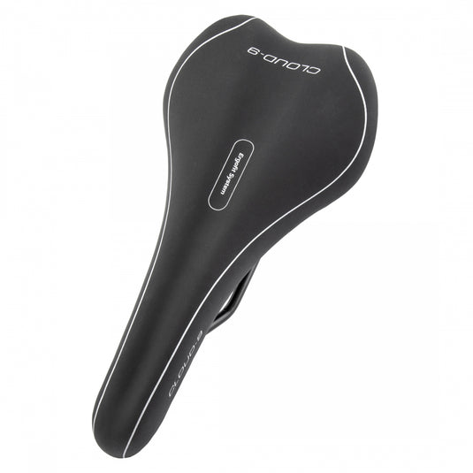 Cloud-9 Mens Bicycle Comfort Sport Seat Relief Channel - Black Steel Rails