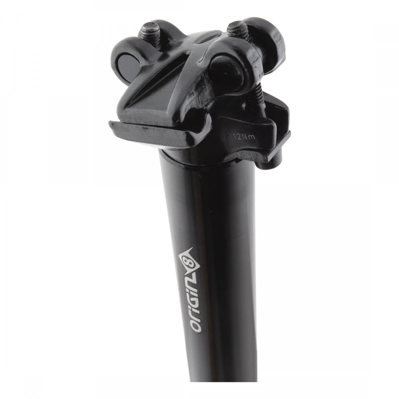 Load image into Gallery viewer, Origin8 Pro Fit Seatpost 28.6mm 400mm Blk Micro-Adjust 2 Bolt Clamp
