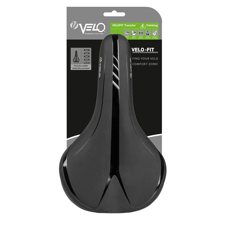 Load image into Gallery viewer, Velo Fit Traveller Saddle 284 x 172mm, 408g, Black
