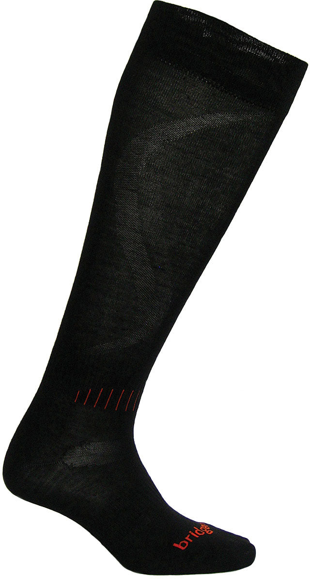 Load image into Gallery viewer, Bridgedale Micro Fit Ski Sock - Race Black/Orange, Size Large
