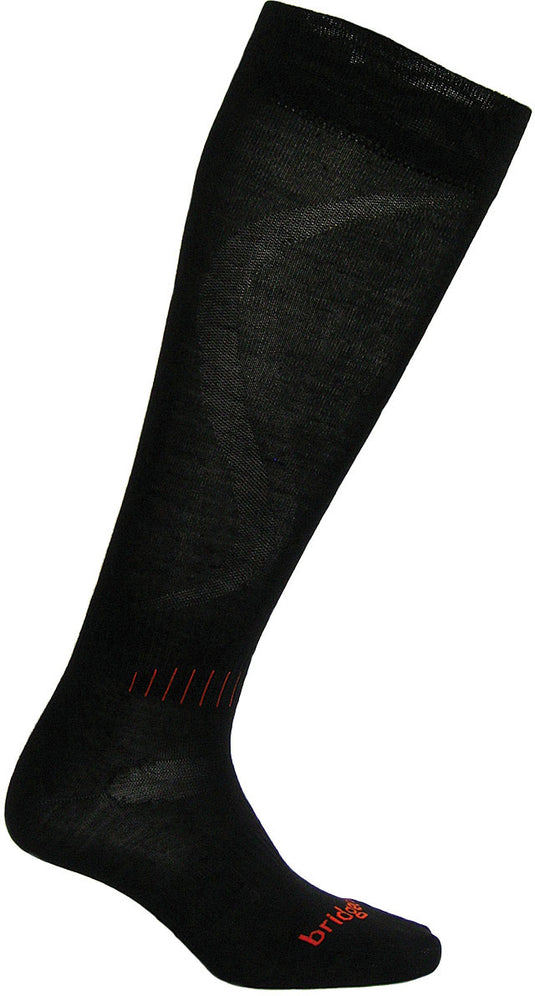 Bridgedale Micro Fit Ski Sock - Race Black/Orange, Size Large