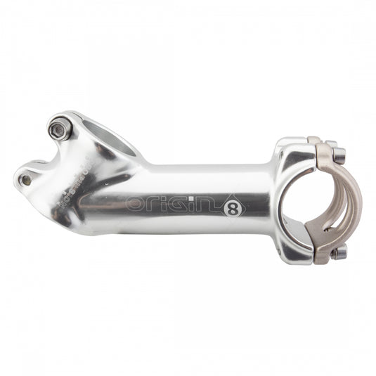 Origin8 Pro Fit Ergo Stem 25.4 or 31.8 mm 110mm +/- 35Degree Silver Aluminum