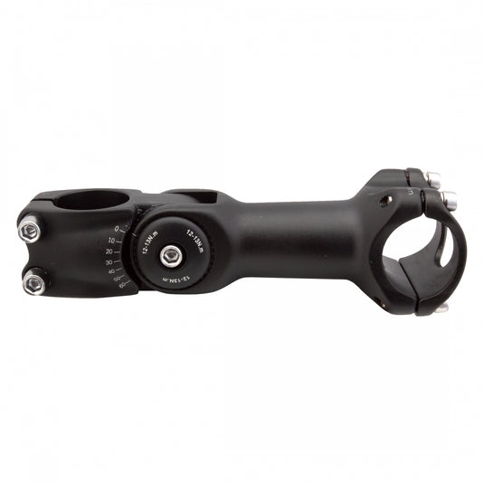 Sunlite 0-60 Adj. Stem Mountain Threadless 25.4 or 31.8mm 125mm Black Aluminum