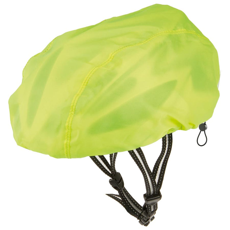 Load image into Gallery viewer, M-Wave Helmet Cover Water resistant, Neon Yellow with reflective logos
