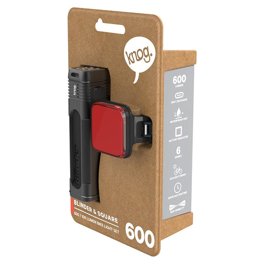 Knog Blinder 600/ Blinder V Light, Front and Rear, Black, Set