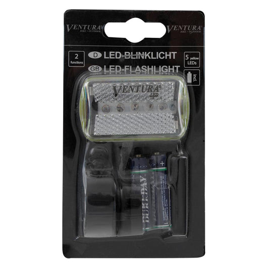 Ventura Front Flashing Reflector Light, Light, Front, Black