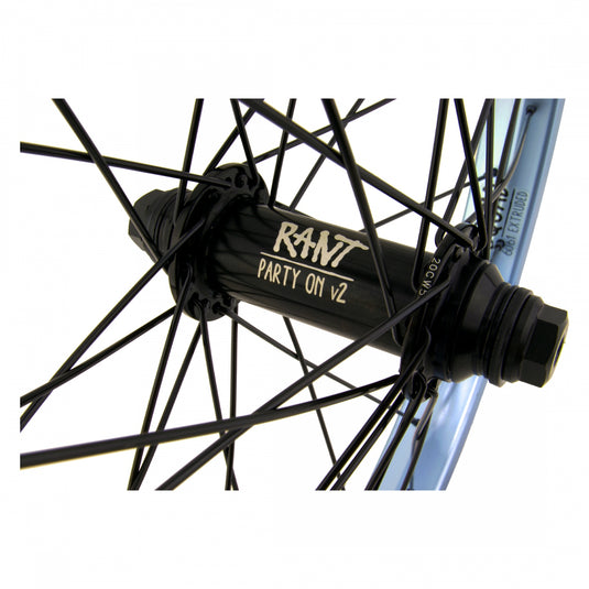 Rant Squad 20in Front Wheel B/O 3/8inx100mm Party On V2 Rim Brake Sky Blue 36H