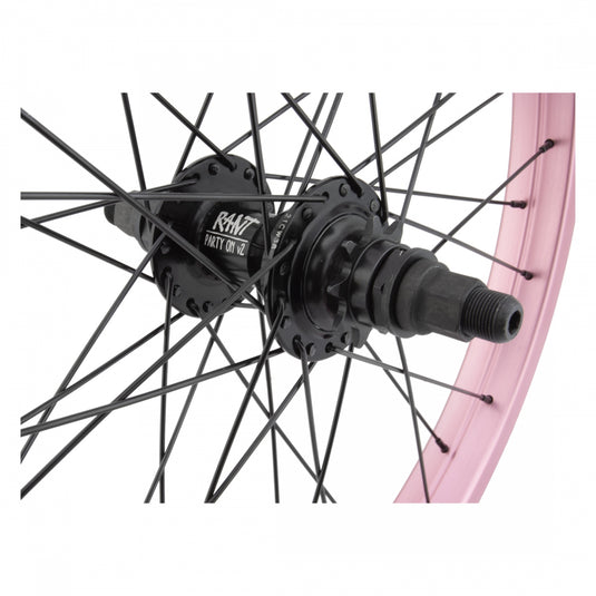 Rant Squad 20in Rear Wheel B/O 14x110mm Party On V2 Rim Brake Pepto Pink 36H