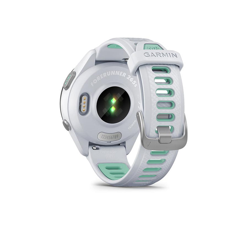 Load image into Gallery viewer, Garmin Forerunner 265S Music Watch, Watch Color: Whitestone, Wristband: Whitestone/Neo Tropic - Silicone
