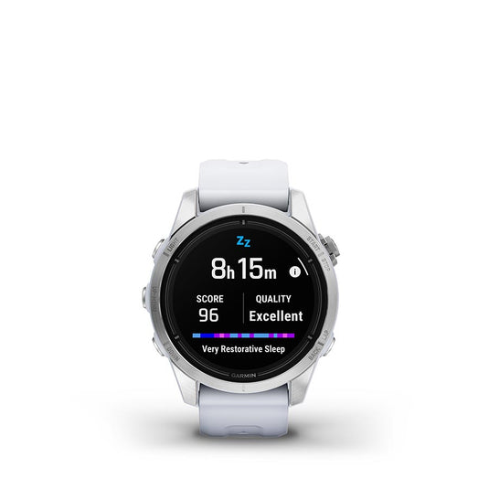 Garmin Epix Pro Std. Edition 42mm, Watch, Watch Color: Silver, Wristband: White - Silicone