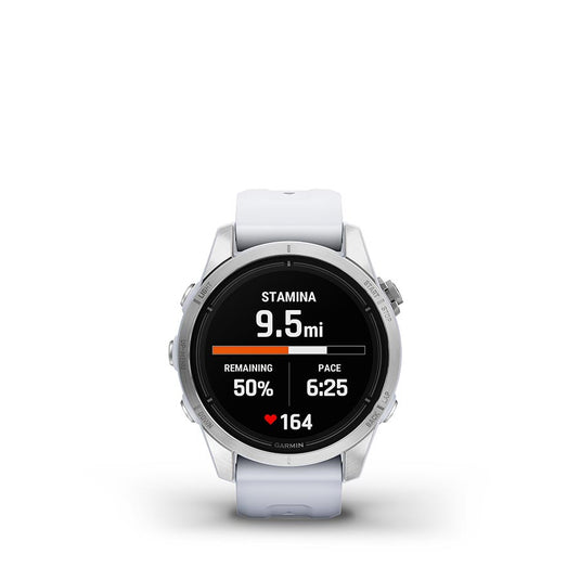 Garmin Epix Pro Std. Edition 42mm, Watch, Watch Color: Silver, Wristband: White - Silicone