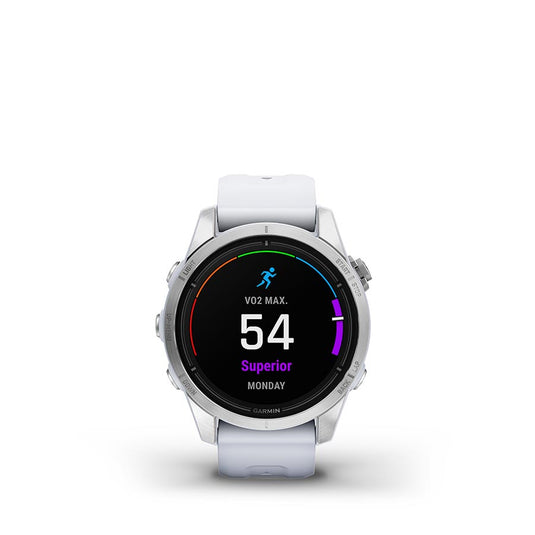 Garmin Epix Pro Std. Edition 42mm, Watch, Watch Color: Silver, Wristband: White - Silicone