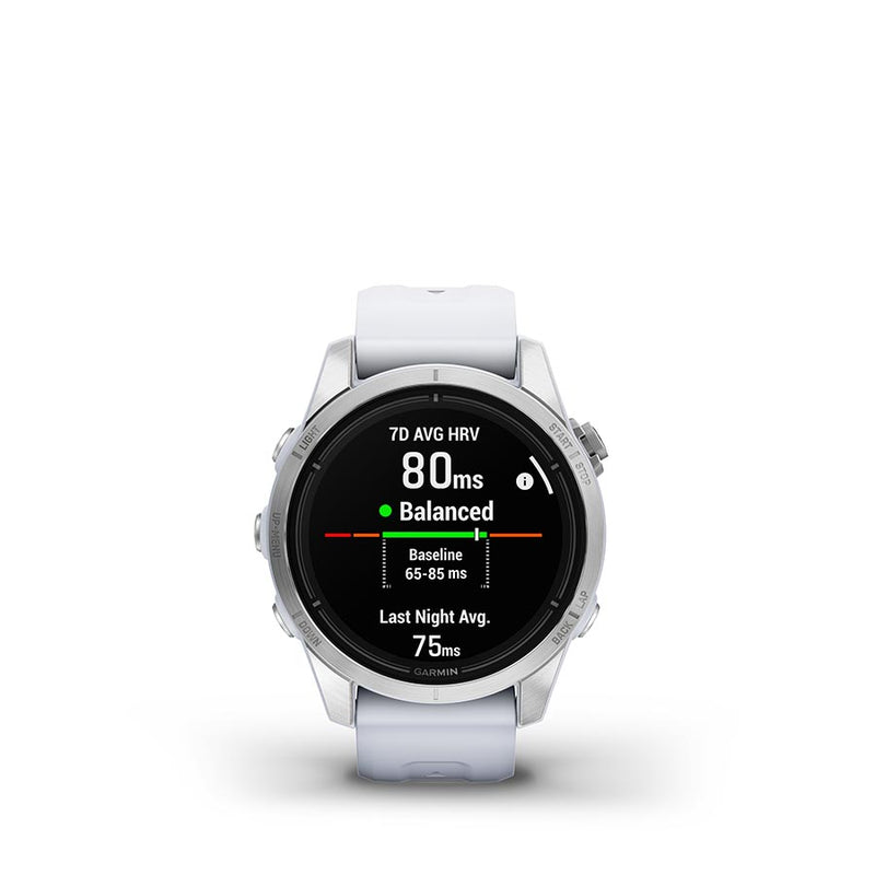 Load image into Gallery viewer, Garmin Epix Pro Std. Edition 42mm, Watch, Watch Color: Silver, Wristband: White - Silicone
