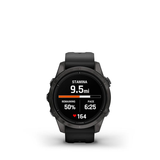 Garmin Epix Pro Sapphire Edition 42mm, Watch, Watch Color: Titanium, Wristband: Black - Silicone