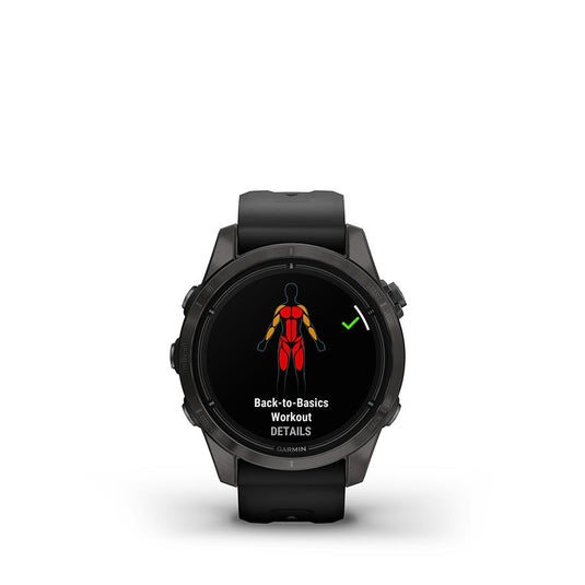 Garmin Epix Pro Sapphire Edition 42mm, Watch, Watch Color: Titanium, Wristband: Black - Silicone