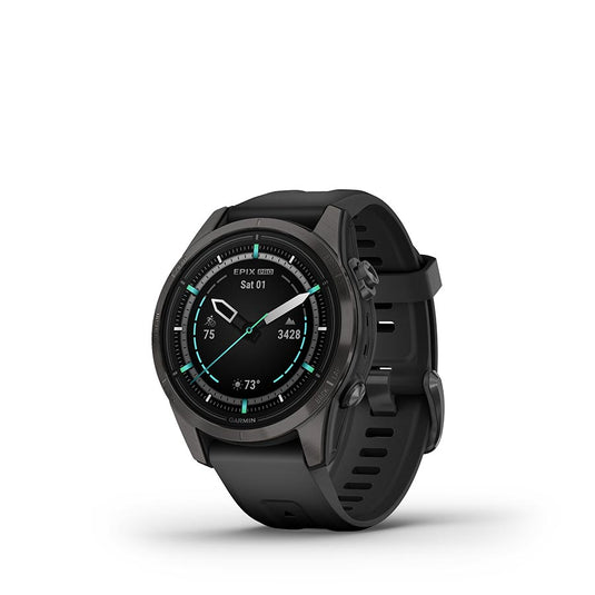 Garmin Epix Pro Sapphire Edition 42mm, Watch, Watch Color: Titanium, Wristband: Black - Silicone